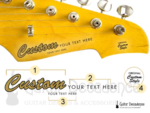 Custom Guitar headstock waterslide decal