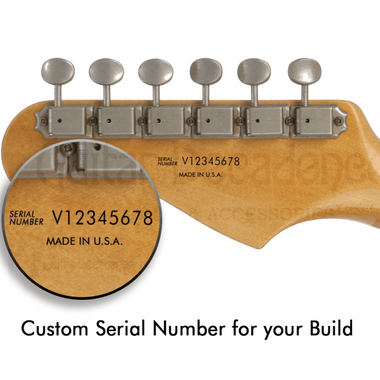 Custom Serial Number Waterslide Guitar Headstock Decals Guitar Decadence 7842