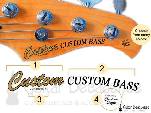 Classic Curved Guitar Bass Decal