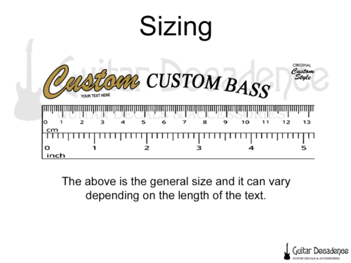 Classic Curved Bass Decal Sizing