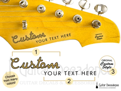 spaghetti two-line guitar decal