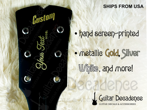 Metallic gold guitar decal for 3x3 headstock vintage style