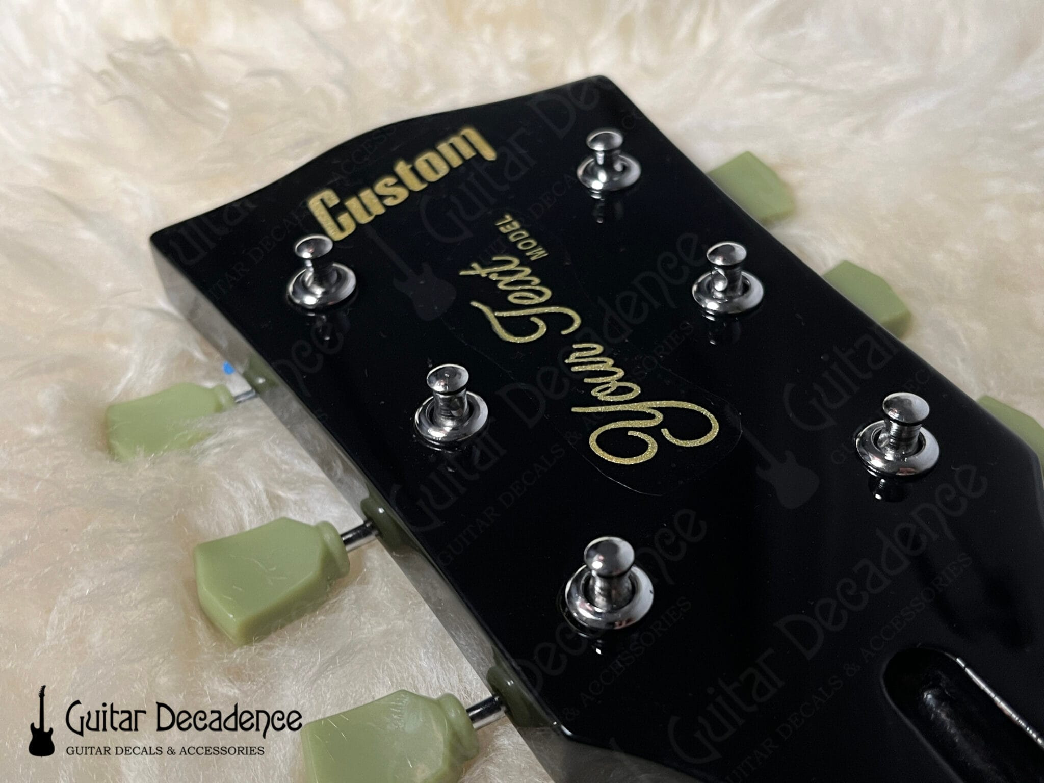 Metallic Gold Guitar Waterslide Decals for Gibson Style 3x3 Headstocks