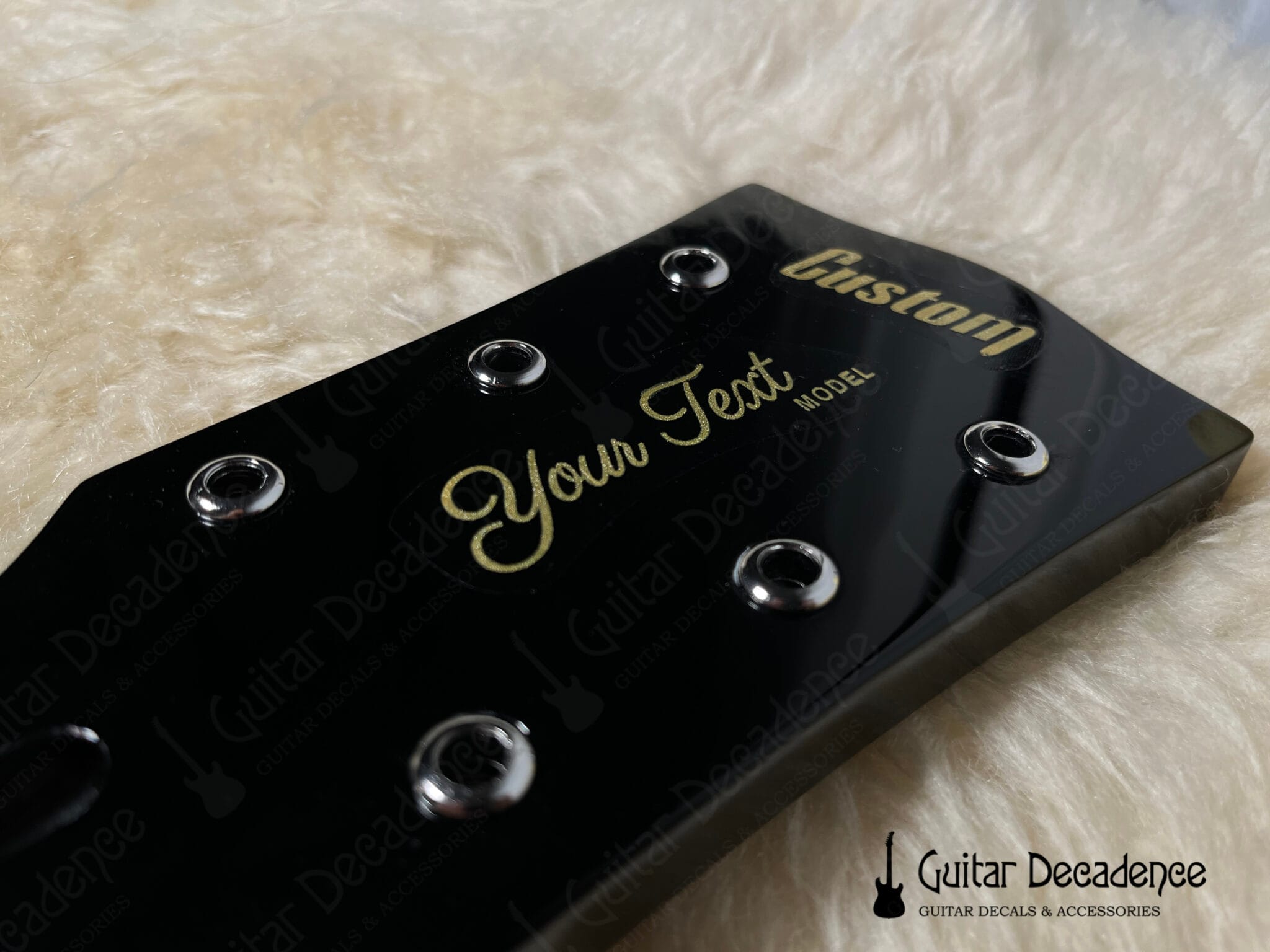 Metallic Gold Guitar Waterslide Decals for Gibson Style 3x3 Headstocks