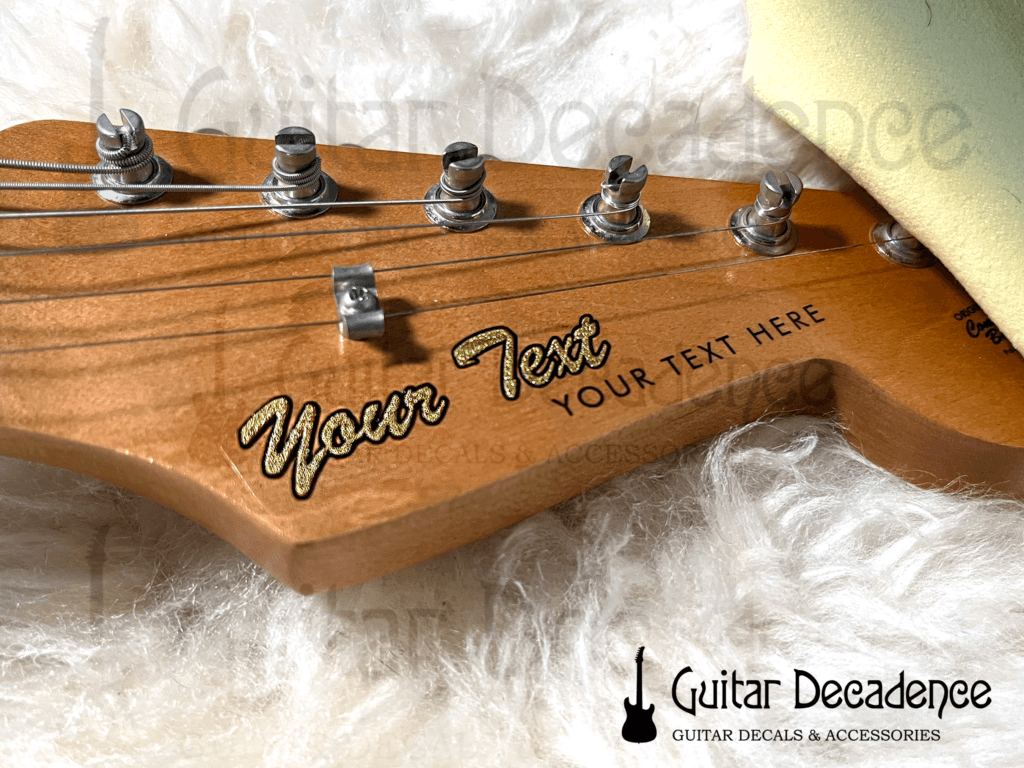 Custom SILKSCREEN Printed Metallic Guitar Waterslide Decals TwoLine