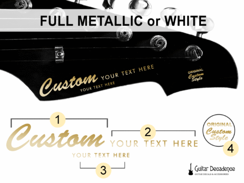 custom guitar decal for black headstocks