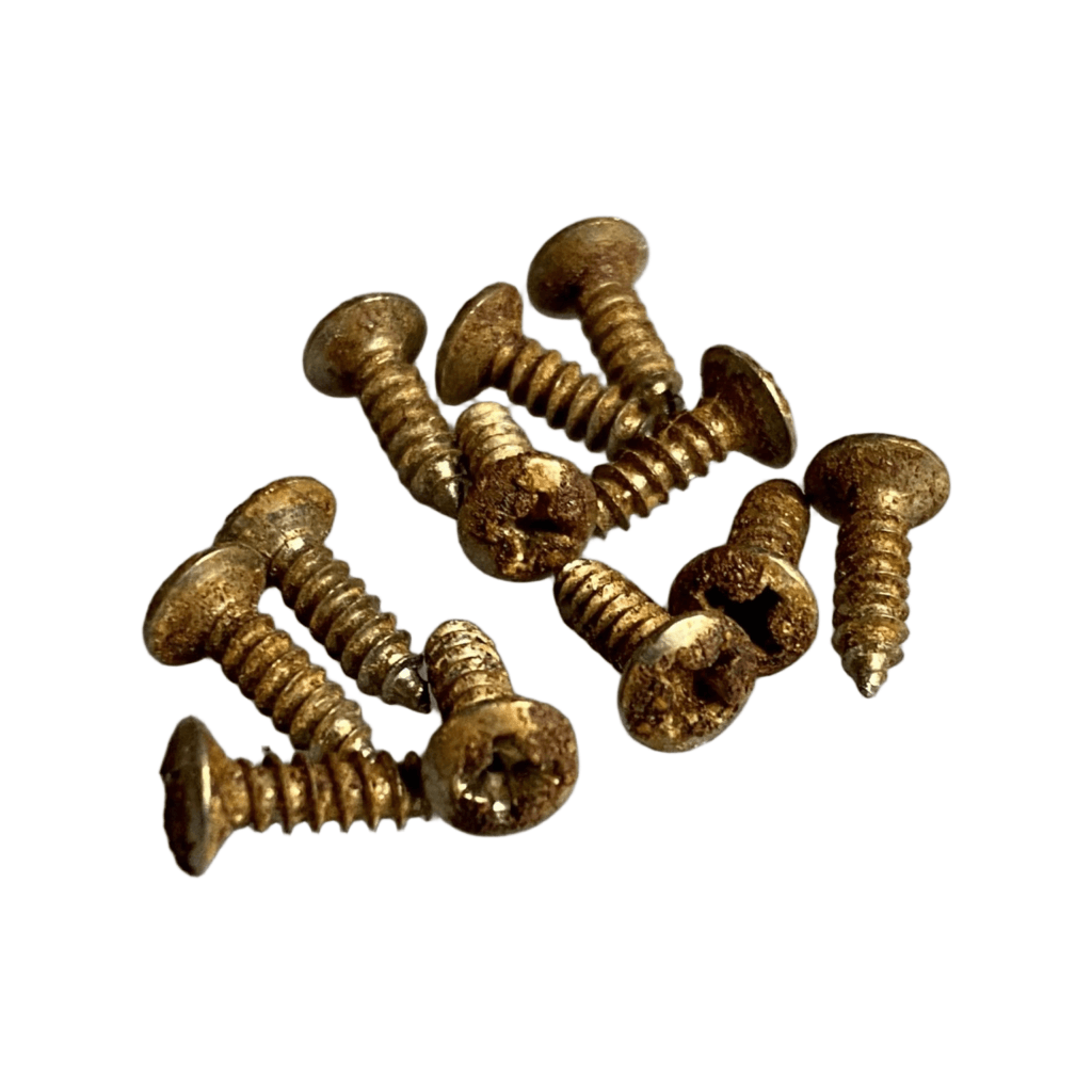 Aged guitar pickguard screws
